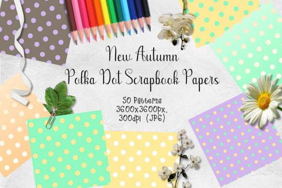 Download New Autumn Polka Dot Scrapbook Papers - Premium Resources