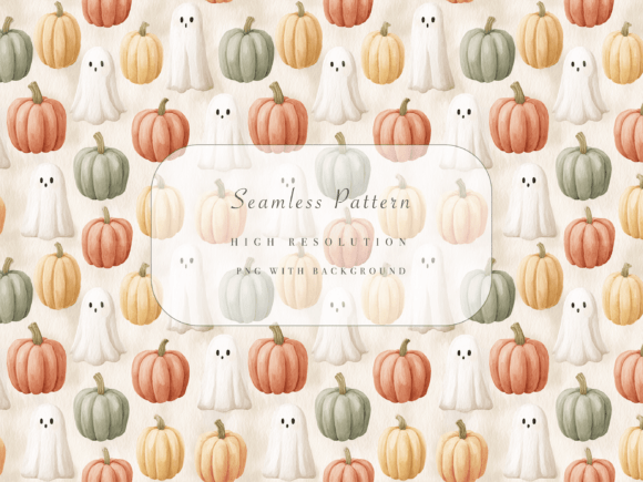 Download Ghost Pumpkin Seamless Pattern - Premium Resources