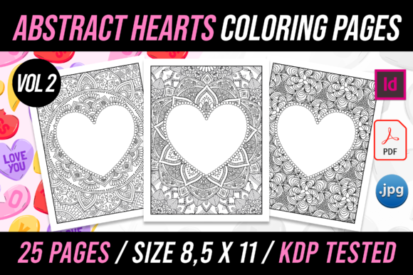 Download Abstract Hearts Coloring Page - Hearts Collection