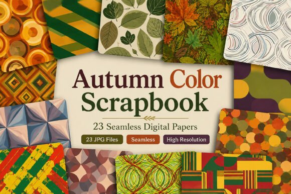 Download Autumn Color Digital Scrapbook Papers - Premium Resources